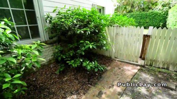 Play this complete clip called : Slim Brunette Brat Bangs Big Cock Outdoor