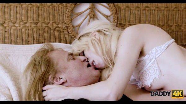 Watch the complete scene of : Blonde amateur teen shows her passion for young studs by fucking his daddy in daddy4k