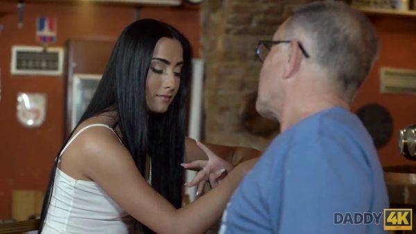 Play full scene named : Anna Rose, a naughty brunette, gets a deep dicking in a bar without any adult supervision