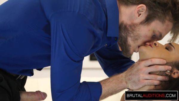 View the uncut movie : Tiny Tit Teen Gives Rough Blowjob