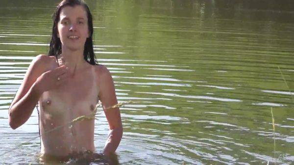 Enjoy watching this complete scene named : Hairy Pussy Coed ( Anas ) Likes Swimming Naked In The Lake! 10 Min