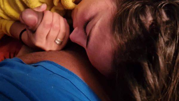 Watch this uncensored scene named : Real Blowjob To My Boyfriend I Get Horny Watching A Movie