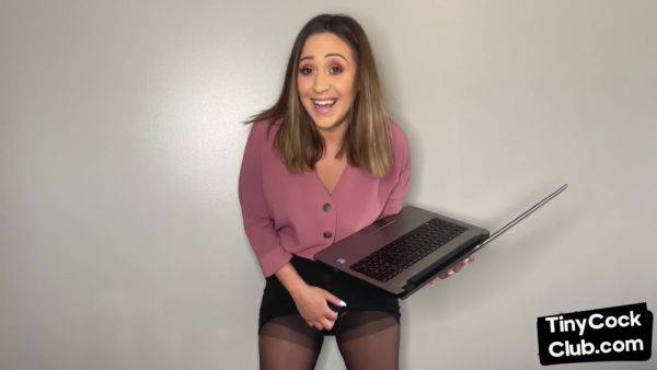 Watch uncensored movie called : Fem Lady In Stockings Talks Dirty About Small Dicks