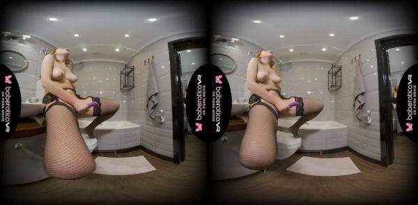 Candy Red bathroom - solo masturbation in POV VR with toy - xhand.com on pornsfind.com