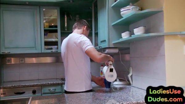 Stream uncut scene named : 3some strapon CFNM femdoms pegging sissy in asshole