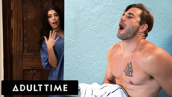 Play this hardcore video called : ADULT TIME - British Masseuse Gal Ritchie CAUGHT Her Client Jerking Off At Massage Parlor!