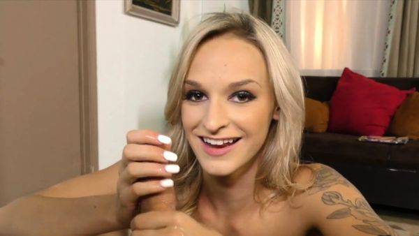 View the hardcore clip of : Handjob POV inked GF gives dirty talk HJ