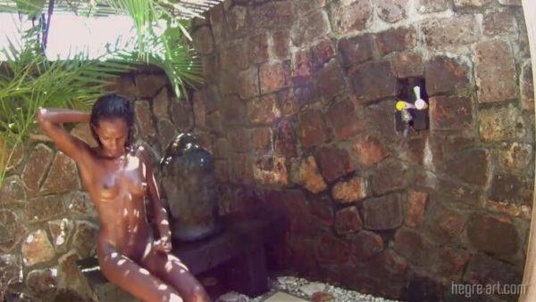 View uncensored video called : Valerie's Outdoor Shower & Shave