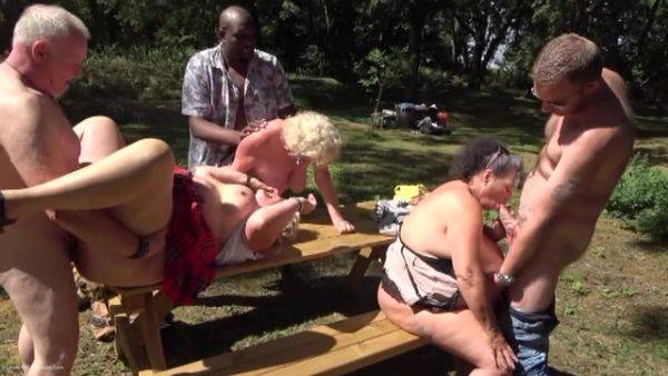 Three BBW Grannies go dogging in the park - hclips.com on pornsfind.com