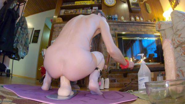 Enjoy watching this hardcore scene called : Longpussy Fireside Dildo Ride. Part Iv