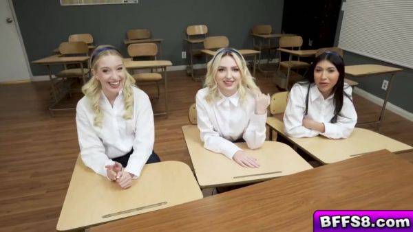 Stream hardcore movie titled : Britt Blair, Penelope Woods And Kallie Taylor - When The Good Ladies Gone Wild In Class