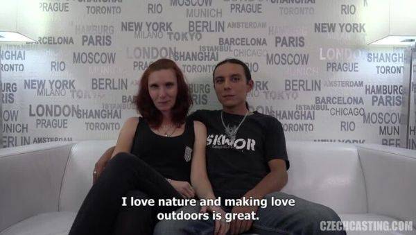 Enjoy watching full scene of : Redhead Threesome with Hanka & Honza