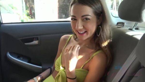 Play the uncensored video of : Lily Adams' Art Adventure: A Sun-Soaked City Stroll with a Shaved Brunette