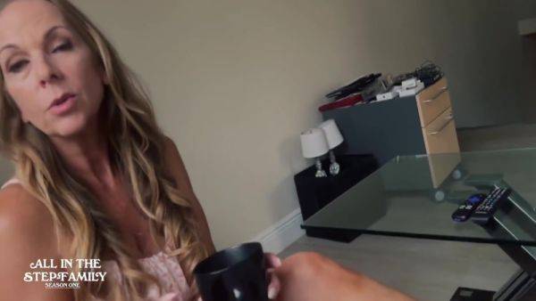 Watch the HD scene : Kymber Leigh In Slutty Stepmom Rides Cock And Stepson Makes Mess On Her - 3of3 11 Min