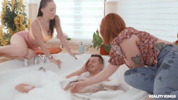 Threesome bath fuck with yoga sex poses after - anysex.com on pornsfind.com