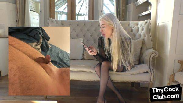 Enjoy watching the hardcore scene of : SPH amateur solo femdom British babe laughs at small cocks