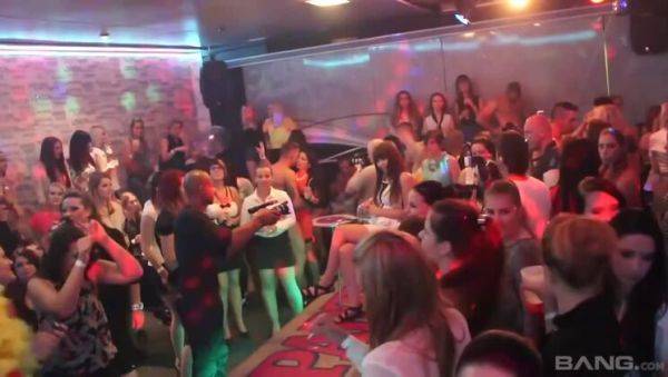 View this complete scene of : Big Titted Blonde and Brunette in Interracial Orgy