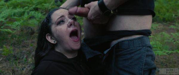 Deepthroat and Facial Outdoors - Brunette Lily Thot Face Fucked In The Forest - rough sex - xhand.com on pornsfind.com