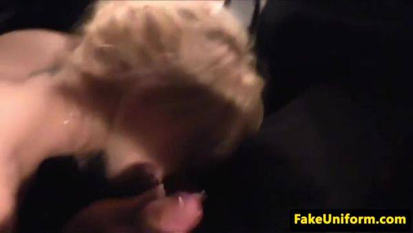 Play the uncut movie of : Real Brit Newbie Riding Fake Policemans Dick