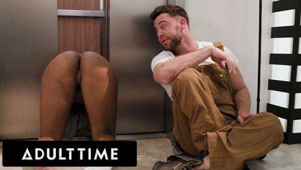 ADULT TIME - Pervy Maintenance Man Fucks August Skye While She's STUCK IN THE ELEVATOR! - txxx.com on pornsfind.com