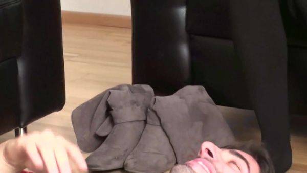 View this full video called : Double foot smelling on the floor by Foot Girls