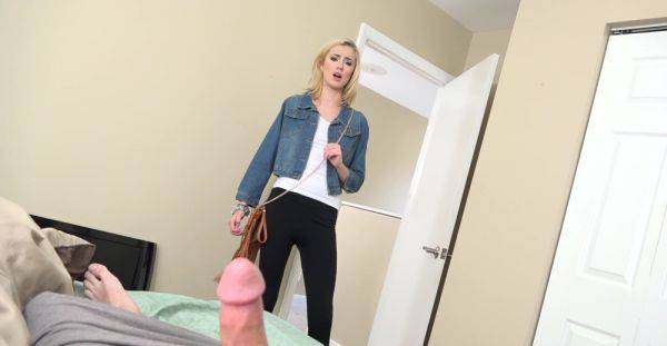 Slender young blonde handles the man's cock with great care in home POV - xbabe.com on pornsfind.com