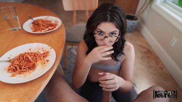 Ellie Nova Sexy Spaghetti Dinner - videomanysex.com on pornsfind.com