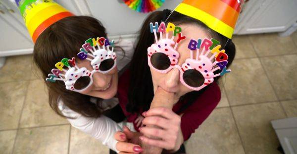 Watch this full scene titled : Party girls are set to share the big stick until its last drops