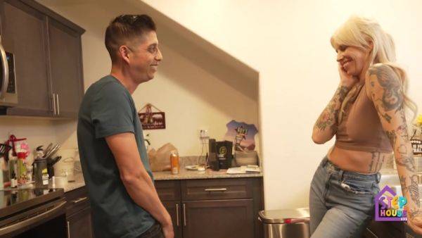 Watch this uncensored scene called : Stepmom Tests Out Stepsons Big Dick - Kitt Jones