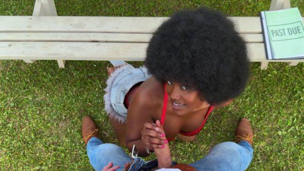 Enjoy watching this full video : Ebony babe gets her pussy hard rammed and soaked in white sperm