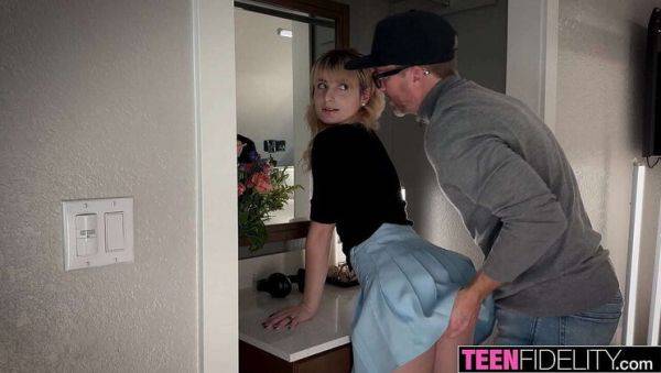 View the hardcore video titled : Skinny Teen Blonde Evie Christian Gets Hardcore Blowjob