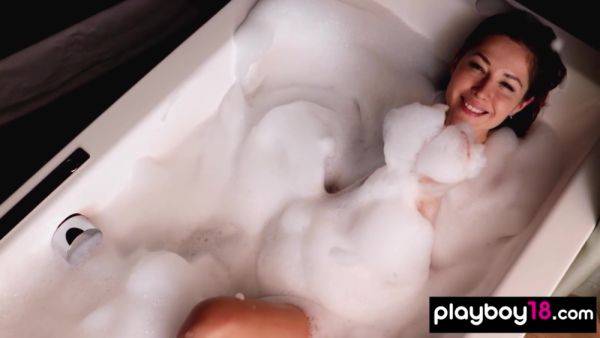 View this HD scene named : Diana Lark In Bubble Covered Beauty Teased In The Bath