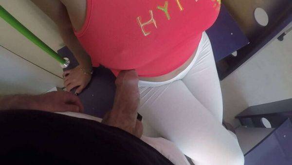 Watch this uncensored video named : Wild Train Ride with MILF Handjob and Dick Flashing