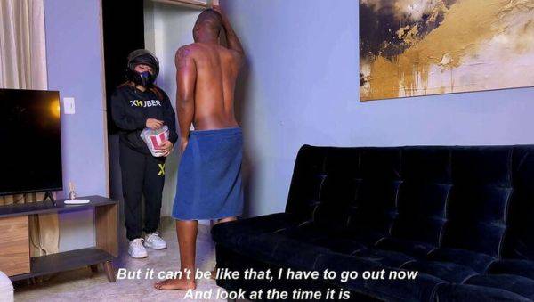 Watch the uncut video named : Colombian Delivery Chick Pays with Sex After Being Late with Order