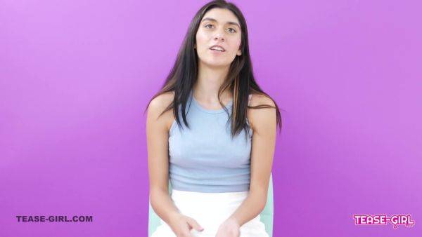 Enjoy watching this complete clip named : Sexy Brunette Has Intense Orgasm At Interview