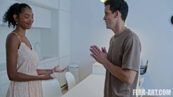 View the hardcore video titled : Mysterious Visitor - Hot Columbian Black Babe Gets Drilled By Huge White Cock