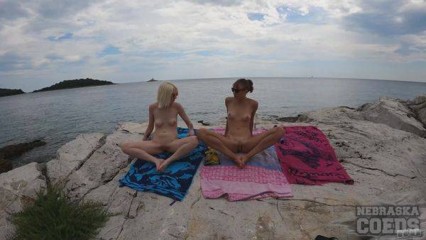 Naked Beach Day On Vacation In Croatia Enjoying Sun On Both Ingrida And Miss Pussycat - hotmovs.com - Croatia on pornsfind.com