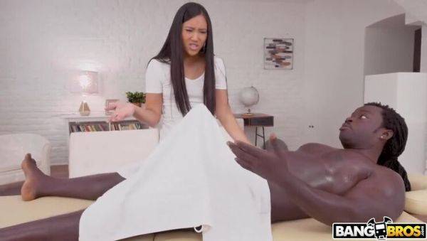 Stream the hardcore movie : Asian Brunette May Thai's Monster Cock Massage