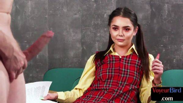 Watch HD scene named : 21yo voyeur on college teases professor cock till cumshot