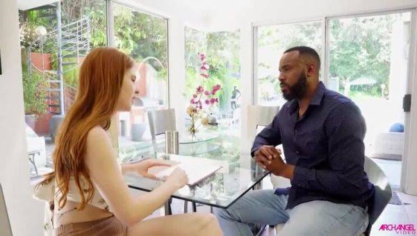 View complete scene titled : Jane Rogers: Flame-Haired Vixen in Interracial Encounter