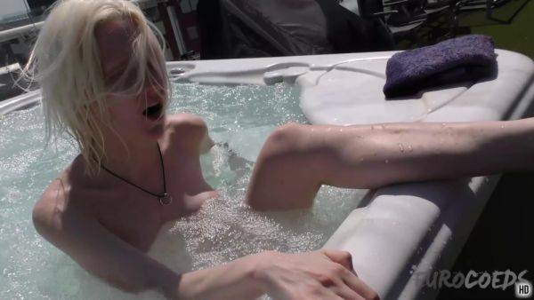 Blonde Ingrida Masturbating With A Dildo In The Jacuzzi - hotmovs.com on pornsfind.com