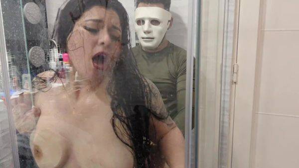 Sneaky masked stranger pounds eager latina in shower - anysex.com on pornsfind.com