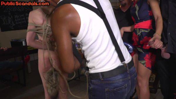 Public bonded bitch disciplined by masters - txxx.com on pornsfind.com