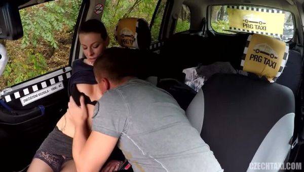 Enjoy watching this hardcore clip : Czech Taxi Naughtiness: Brunette & Big Cock
