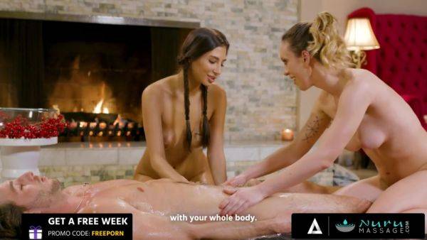 View HD clip called : NURU MASSAGE - Two Hot Lesbian Jade Nile And Gianna Dior Had Their First Threesome With A Lucky Man