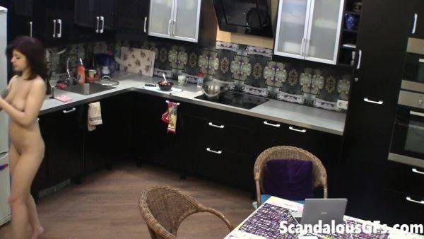 Stream uncensored movie named : Naughty curvy teen walks around cooking