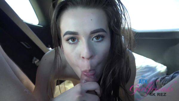 Slender babe combines blowjob with foot fetish in backseat POV - xbabe.com on pornsfind.com