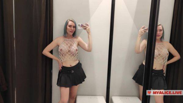 Masturbation In A Fitting Room In A Mall. I Try On Haul Transparent Clothes In Fitting Room And Mast - hclips.com on pornsfind.com