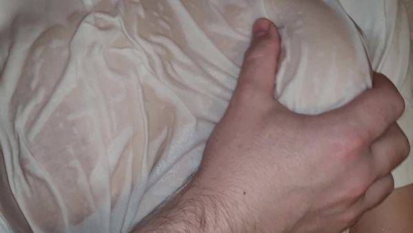 Play the hardcore clip of : Wet Whitte T-shirt I Play With My Best Friends Big Natural Boobs