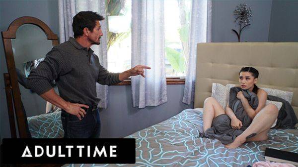 Play uncensored scene titled : ADULT TIME - Stepdad Tommy Gunn Caught Teen Stepdaughter Aria Lee Playing With Her Pussy! FULL SCENE